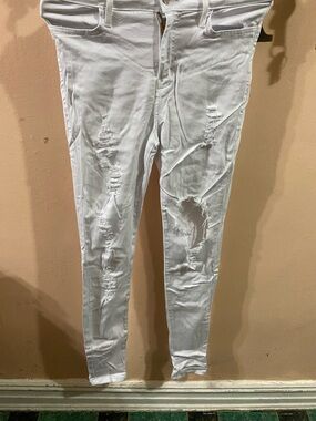 Fashion Nova White Distressed Skinny Jeans